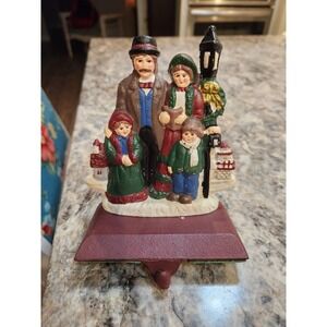 Vintage Midwest ? Christmas Singing Carolers Cast Iron Stocking Holder Hanger